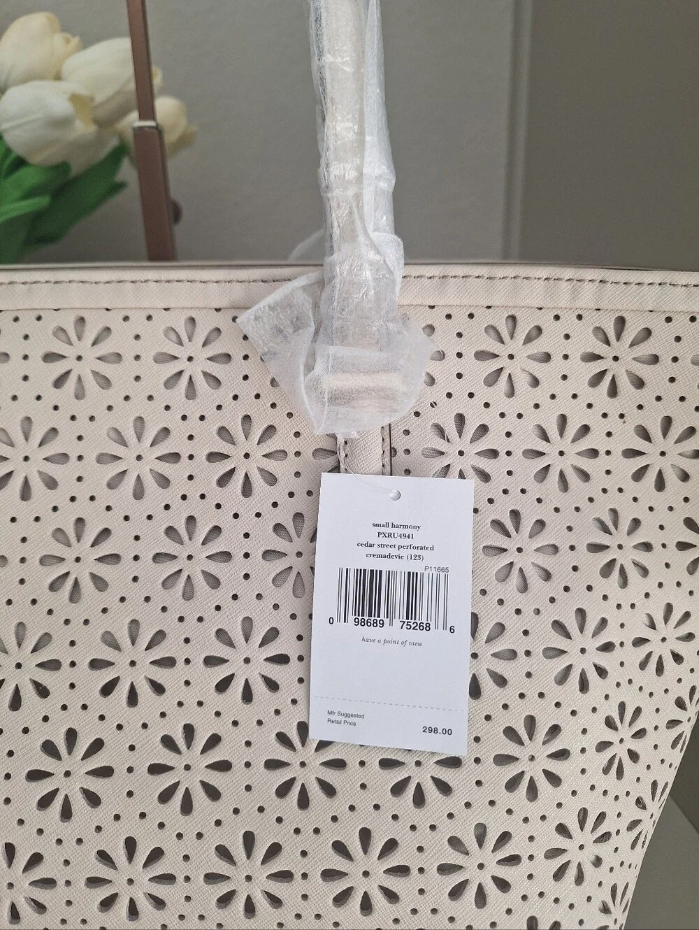 NWT Kate Spade cedar street Harmony perforated floral Tote Bag
